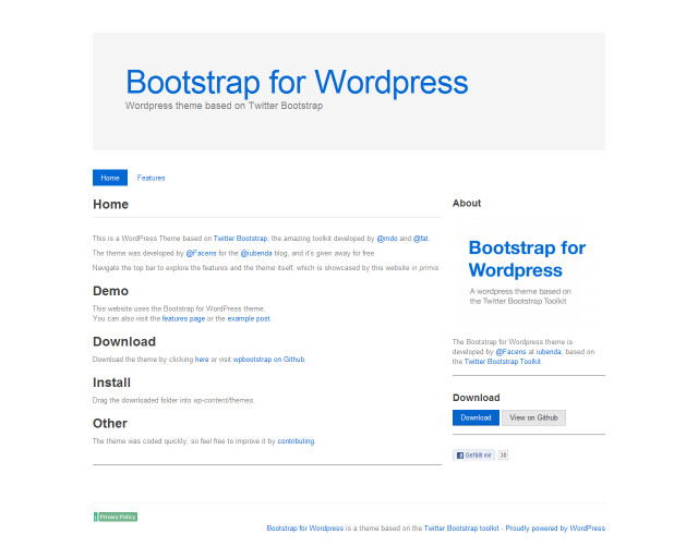 Bootstrap for Wordpress